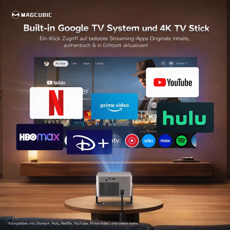 Magcubic HY350 Google TV Full-HD-Beamer