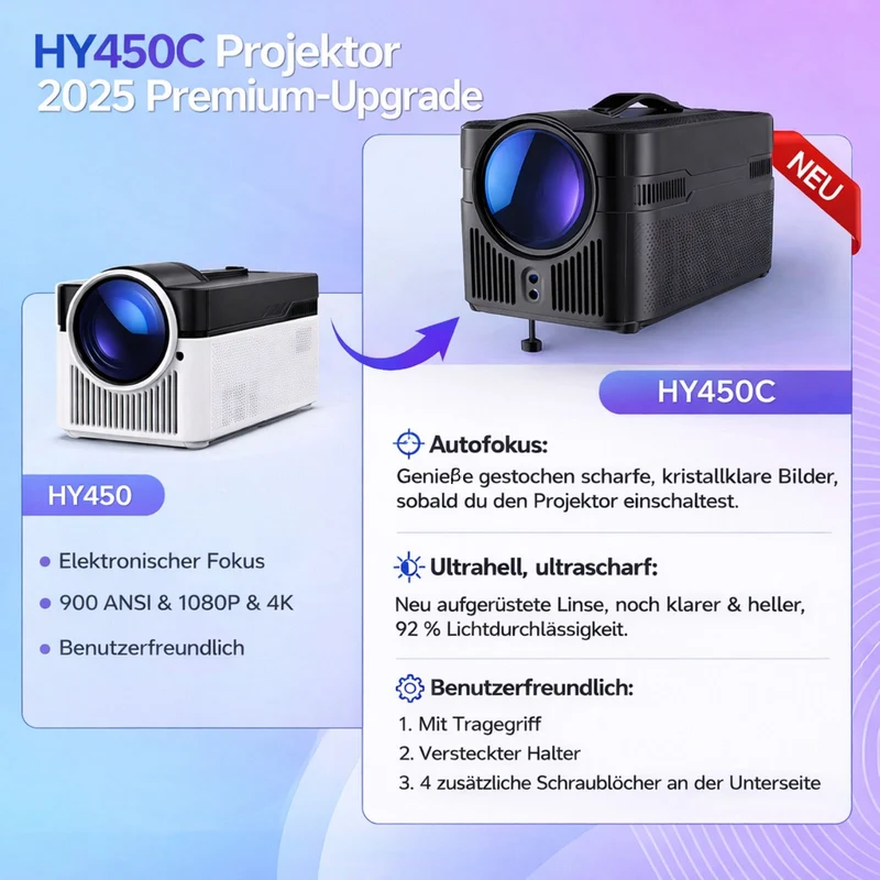 Magcubic HY450C Full-HD-Kurzdistanzbeamer mit Android 14