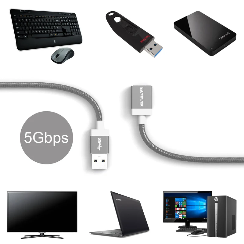 USB 3.0 Verlängerung – A-Stecker auf A-Buchse