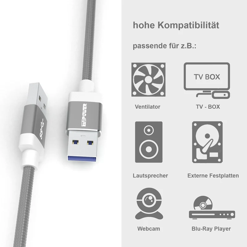 USB 3.0 A-A Verbindungskabel – Stecker auf Stecker
