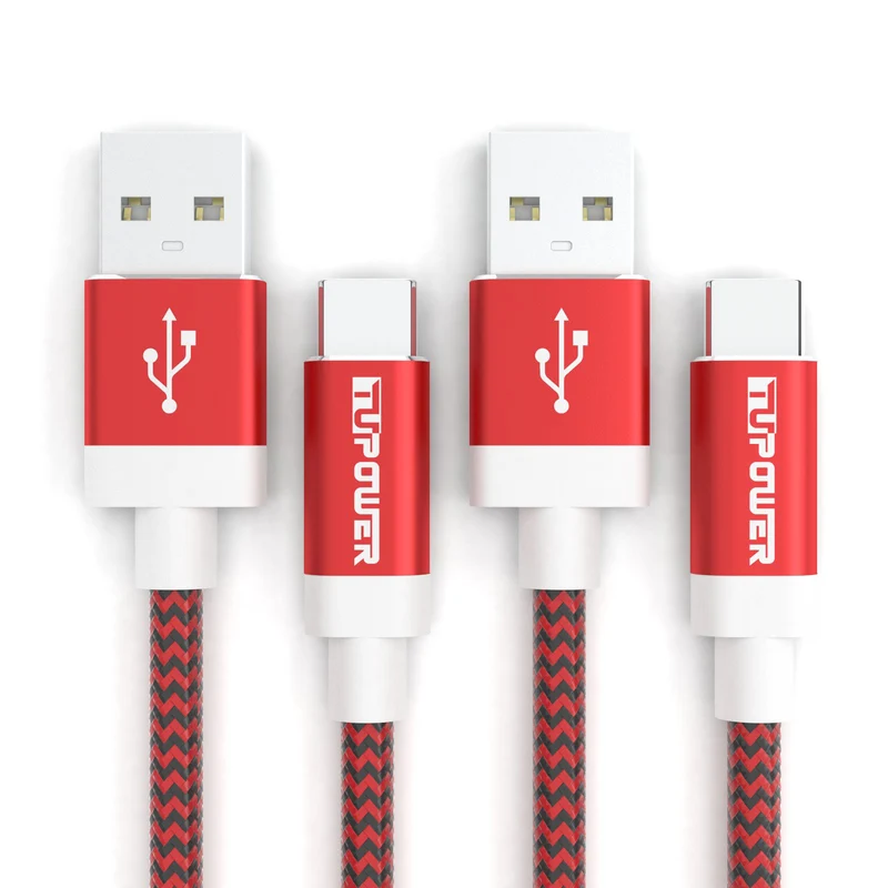 USB-A auf USB-C Ladekabel 2 m, rot, Doppelpack