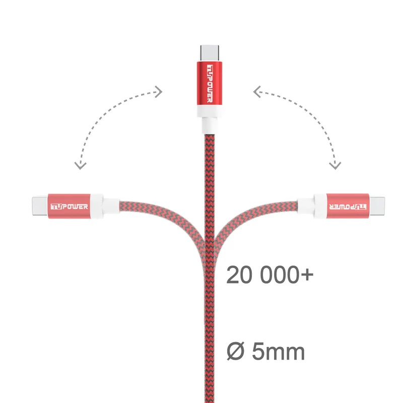USB-A auf USB-C Ladekabel 2 m, rot, Doppelpack