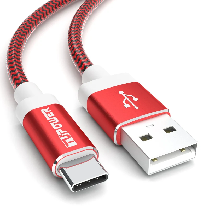 USB-A auf USB-C Ladekabel 2 m, rot, Doppelpack