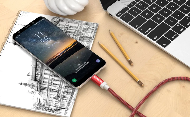 USB-A auf USB-C Ladekabel 2 m, rot, Doppelpack