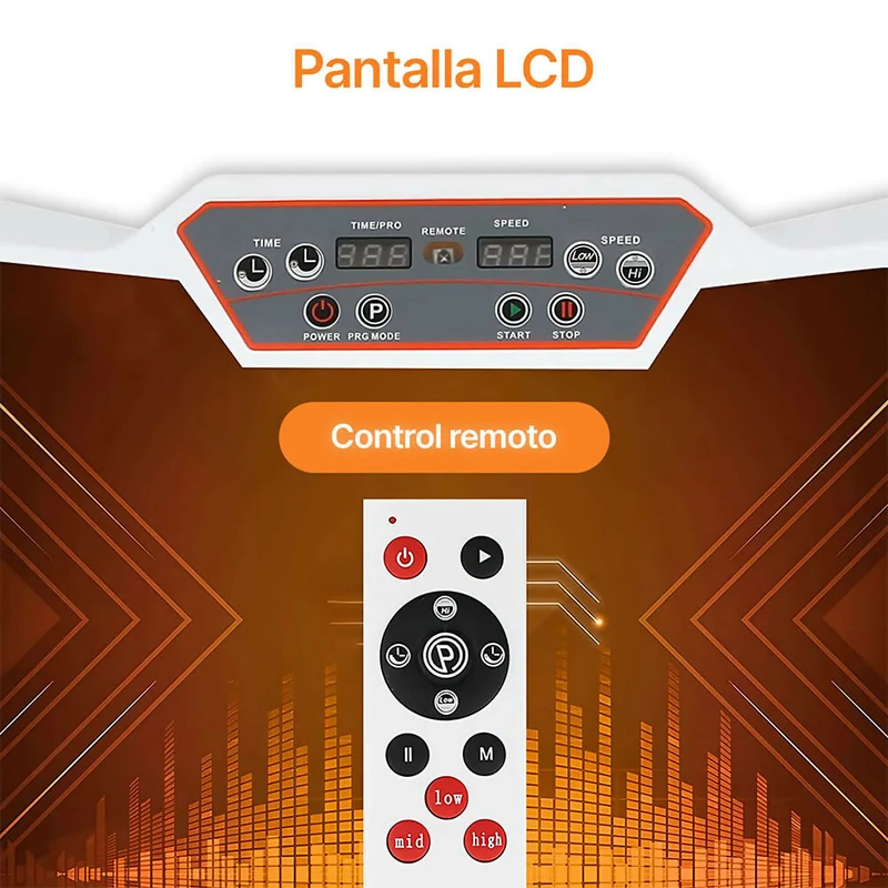 Plataforma vibratoria con 180 niveles de intensidad / Compacta y resistente / Soporta 150kg / Motor ultra-silencioso / Incluye 2 bandas de resistencia + esterilla de yoga