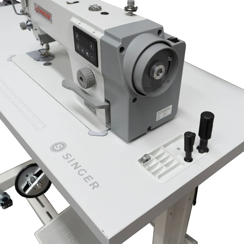 Singer 142G E Series Single Needle Integrated Lockstitch Industrial Sewing Machine with Table - Fabric Light to Medium